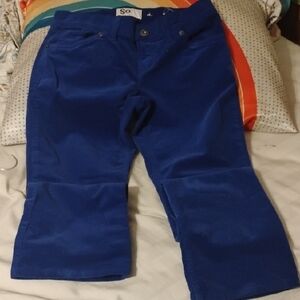 SO Woman's Vibrant Blue Corduroy Pants